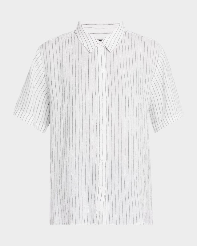 Button-Down Striped Organic Linen Shirt